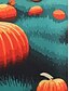 abordables Robe d&amp;#39;Halloween-Halloween Femmes Robe Midi Robe trapèze Occasionnel Quotidien Fête Coupe régulière Potiron toile d&#039;araignée Manche Courte Col ras du cou Noir Bleu Orange Abricot Été Printemps Automne