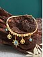 abordables Collier pour femme-Ensemble collier et bracelet en alliage d'or pour femme avec breloques turquoise en forme de soleil et d'arbre – bijoux bohème chic pour les fêtes, les vacances et les tenues décontractées