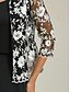 preiswerte Blusenanzüge für Damen-Damen Elegante Oberteile Spitzentops Blumen Elegant Vintage Hoher Ausschnitt Schwarz Sommer Frühling Herbst