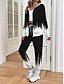 billige Sweatsuits for kvinner-damesett med to deler aktiv hverdagsgenser med hettegenser treningsdress buksesett langermet rund hals hettegenser ombre blomstrete snøring trykk utendørs avslappet svart hvit høst normal passform