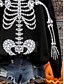 tanie Halloween bluza i hoodie-Damskie Bluza z kapturem Graficzny Czaszka Kot Moda Codzienny Długi rękaw Półgolf Zwykłe topy Ulica Na co dzień Codzienny Nadruk Czarny Fioletowy Pomarańczowy Jasnoszary Jesień Zima
