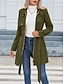 voordelige Winterjassen-Dames Vrijetijdsjas Houd Warm Comfortabel Veters Vetoketju Zak Casual Effen Vakantie Straat Casual Alledaagse kleding Rits Lang Opstaand Slank Lange mouw bovenkleding Zwart Blozend Roze Groen Lente