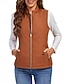 voordelige Donsvesten-Dames Vest Straat Casual Casual / Dagelijks Herfst Winter jas Normale pasvorm Hedendaags Stijlvol Casual Jacks Mouwloos Effen Kleur Met zakken Licht Blauw bordeaux Zee blauw