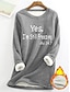 economico Umor e Citazioni Tops-Felpa da donna felpa foderata in pile pigiama caldo felpa Sherpa lettere street casual morbida confort collo rotondo maniche lunghe top micro-elastico autunno e inverno confort traspirante tessuto