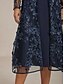 abordables Blazers et Costumes-veste femme manteau blazer dentelle brodée paillettes élégant floral formel anniversaire mariage invité cocktail fête ouvert devant long col rond coupe régulière manches longues vêtements d&#039;extérieur