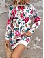 billiga Blommig klänning-Kvinnors Sweatshirt Klänning Mini Klänning Sweater Klänning Shift Klänning Semester Casual Boho Utomhus Regular Fit Blommig Grafik Lång Ärma Crewneck Röd svart Rosa Grön Grå Höst Vinter
