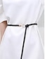 abordables Ceinture pour femme-Ceinture fine en cuir synthétique pour femme – Ceinture ajustable avec anneau et boucle à boule dorée, style minimaliste pour robes, blazers et manteaux, parfaite pour le travail, les rendez-vous galants et les tenues de fête
