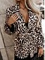 billige Blazere og dresser-Dame Blazer Bekvem Pustende Blondér Lomme Fritid Leopard Kontor Gate Avslappet Dagligdagstøy Enkeltkneppet Normal Aftæpning Normal Langermet Yttertøy Svart Hvit Gul Vår Høst
