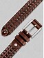 cheap Men&#039;s Belts-Men&#039;s Genuine Leather Braided Belt – Classic Woven Design with Polished Buckle, Durable and Adjustable Waist Accessory for Casual, Business and Golf Outfits