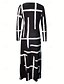 ieftine Rochie boho-Pentru femei Rochie Maxi Rochie de schimb Rochie A line Casual Boho Zilnic Dată Ieșire Fit regulat Grafic Geometric Cravată Manșon Lung Stil Nautic Negru Primăvară Toamnă Iarnă