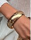 abordables Pulsera de mujer-Brazaletes gruesos de resina y metal para mujer: pulseras llamativas para mujer, estilo minimalista retro, ideales para fiestas, uso diario y atuendos casuales.