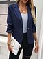 cheap Blazers &amp; Suits-Women&#039;s Blazer Comfortable Breathable Pocket Buttons Casual Plain Office Street Casual Daily Wear Single Breasted Regular Turndown Regular Fit Long Sleeve Outerwear Black White Navy Blue Summer Spring