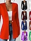 abordables Blazers y Trajes-Mujer chaqueta Cómodo Transpirable Botones Estilo de Oficina Casual Plano Oficina Calle Casual Ropa Cotidiana Botonadura Simple Regular Escote en Pico Ajuste regular Manga Larga Ropa de calle Negro