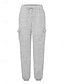 billige Joggebukser-Dame Militærbukser Joggebukser Joggere Bukser Ferie Mote Gatemote Full lengde Høy Midje عادي Snorer Lomme Elastisk midje Myk Bekvem Pustende Elastisk utendørs Reise Gate Svart Hvit Beige Grå Sommer