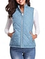 voordelige Donsvesten-Dames Vest Straat Casual Casual / Dagelijks Herfst Winter jas Normale pasvorm Hedendaags Stijlvol Casual Jacks Mouwloos Effen Kleur Met zakken Licht Blauw bordeaux Zee blauw