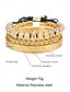 economico Gioielli da uomo-set di bracciali da uomo in acciaio inossidabile dorato: bracciale a 3 pezzi con corona di perline, polsino intrecciato e bracciale con numeri romani per abiti alla moda, feste e occasioni speciali