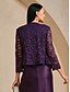 billige Jakker-Dame Blonde topper Blomstret Elegant Fest Stilfull Crew-hals Vanlige topper Aubergine Høst Vinter