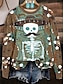 tanie Halloween bluza i hoodie-Bluzy damskie na Halloween, grafika z czaszką, ciepłe, codzienne, festiwalowe, z długim rękawem, okrągłym dekoltem, z okrągłym dekoltem, regularne, miejskie, codzienne, codzienne, z nadrukiem,