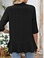 cheap Coats &amp; Trench Coats-Women&#039;s Casual Jacket Comfortable Breathable Ruffle Cut Out Casual Plain Vacation Street Daily Wear Going out Open Front Regular Collarless Regular Fit 3/4 Length Sleeve Outerwear Black White Pink