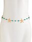 abordables Ceinture pour femme-Ceinture chaîne de taille en perles turquoises pour femme, motif étoile de mer - Bijou de corps bohème en alliage pour la plage, idéal pour les tenues d'été et les looks de vacances
