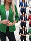 cheap Blazers &amp; Suits-Women&#039;s Blazer Comfortable Breathable Pocket Buttons Casual Plain Office Street Casual Daily Wear Single Breasted Regular Turndown Regular Fit Long Sleeve Outerwear Black White Navy Blue Summer Spring