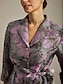 preiswerte Jacken-Damen Elegante Oberteile Blumen Elegant Damen Stilvoll Dreiviertelarm Hemdkragen Normale Oberteile Arbeit Abendgesellschaft Hochzeitsgast Purpur Frühling Herbst Winter
