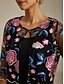 billiga Blazers och kostymer-Dam Kavaj Lättvikt Spets Broderad Elegant Blommig Formell Kort Rund halsringning Normal 3/4 ärm Ytterkläder Fuchsia Sommar Vår