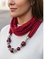 ieftine Esarfe de dama-Colier eșarfă caldă multicoloră pentru femei - eșarfă infinită ușoară cu pandantiv și mărgele, accesoriu elegant și la modă pentru petreceri și ținute casual