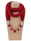 ieftine Esarfe de dama-Colier eșarfă caldă multicoloră pentru femei - eșarfă infinită ușoară cu pandantiv și mărgele, accesoriu elegant și la modă pentru petreceri și ținute casual