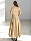 cheap Cocktail Dresses-A-Line Ankle Length Cocktail Dresses Party Dresses Elegant Silky Short Sleeve Illusion Neck Wedding Formal Pocket Satin with Bow(s)