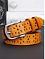 abordables Ceinture pour femme-Ceinture en cuir véritable pour femme – motif floral vintage sculpté avec boucle en métal, accessoire de taille rétro pour jeans, robes et tenues décontractées