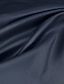 cheap Cocktail Dresses-A-Line Ankle Length Cocktail Dresses Party Dresses Elegant Silky Short Sleeve V Neck Wedding Formal Pocket Satin with Bow(s) Beading