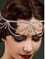 tanie Akcesoria do maskarady-Damska ozdoba do włosów z lat 20. XX wieku w stylu Gatsby'ego z kryształkami, vintage'owy dodatek do włosów w stylu flapper na bale tematyczne i imprezy halloweenowe