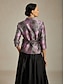 preiswerte Jacken-Damen Elegante Oberteile Blumen Elegant Damen Stilvoll Dreiviertelarm Hemdkragen Normale Oberteile Arbeit Abendgesellschaft Hochzeitsgast Purpur Frühling Herbst Winter