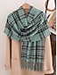 abordables Accessoires de Noël-Écharpe à carreaux de Noël pour femme, châle d&#039;hiver chaud en tartan avec franges, accessoire de mode confortable pour les fêtes de fin d&#039;année et les vêtements d&#039;extérieur