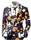 abordables Ropa de Halloween-Halloween Chaqueta Blazer de Hombre con Calabaza y Murciélago Cómoda Transpirable Artística Casual Fiesta Ropa Diaria Festival Impresión 3D Botones Múltiples Bolsillos Otoño e Invierno Cuello Notch