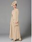 abordables Costumes-pantalons pour maman-Combinaison Tailleur-Pantalon Trois Pièces Longueur au sol Robe de Mère de Mariée  manche longue Col Bateau Élégant Grande taille Echarpe incluse Formel robe demoiselle d honneur Chiffon Echarpe