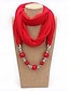 ieftine Esarfe de dama-Colier eșarfă caldă multicoloră pentru femei - eșarfă infinită ușoară cu pandantiv și mărgele, accesoriu elegant și la modă pentru petreceri și ținute casual