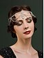 tanie Akcesoria do maskarady-Damska ozdoba do włosów z lat 20. XX wieku w stylu Gatsby'ego z kryształkami, vintage'owy dodatek do włosów w stylu flapper na bale tematyczne i imprezy halloweenowe