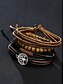baratos Jóias Masculinas-Conjunto de pulseiras masculinas multicamadas de couro genuíno – pulseira de punho de árvore da vida com contas boho para uso casual, festa e viagem