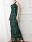 abordables Longueur de cheville-Fourreau Colonne Longueur cheville Broderie perlée Robe de Soirée Robe de Cocktail Robe de Mère de Mariée  Sans manches Col Rond Élégant ancien Éclat &amp; Brillance Soirée Formelle Fête de mariage