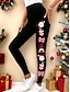 billige Julebunner-Jule Kvinne Julenisse Leggings Ferie Vintage Motet Hel Lengde Høy Midje Bukser Stygg Grafikk Claus Utskrift Myk Pustende Høy Elastisitet Ferie Gate Casual Svart Høst Vinter