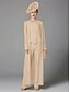 abordables Costumes-pantalons pour maman-Combinaison Tailleur-Pantalon Trois Pièces Longueur au sol Robe de Mère de Mariée  manche longue Col Bateau Élégant Grande taille Echarpe incluse Formel robe demoiselle d honneur Chiffon Echarpe