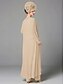abordables Costumes-pantalons pour maman-Combinaison Tailleur-Pantalon Trois Pièces Longueur au sol Robe de Mère de Mariée  manche longue Col Bateau Élégant Grande taille Echarpe incluse Formel robe demoiselle d honneur Chiffon Echarpe