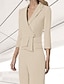cheap Blazers &amp; Vests-Women&#039;s Blazer Sport Coat Wedding Guest Chiffon Elegant 3/4 Length Sleeve Notched Lapels Single Breasted