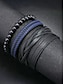 billiga Herrsmycken-Herrarmbandsset med läderpärlor – flerskiktade vävda retroarmbandssmycken för avslappnad stil och julklapp