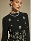 preiswerte abendkleider-Damen Maxikleid Etui-Kleid Trompeten- Meerjungfrauenkleid A Linie Kleid Elegant Formell Abendgesellschaft Normale Passform Einfarbig Langarm Stehkragen Schwarz Frühling Herbst Winter