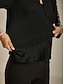 baratos Blusas Elegantes-Mulheres Tops elegantes Tops de noite Purpurina Com Miçangas Com Strass Elegante Festa Manga 3/4 Gola Redonda Trabalho Convidado do casamento Traje de festa para noite Preto Primavera / Outono