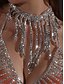 voordelige Dames ketting-Chokerketting met strass-steentjes voor dames - sprankelende statement sieraden voor nachtclub-, cocktail- en feestoutfits