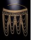 economico Collana da donna-collana a catena con strass dorati da donna - gioielli di lusso multistrato per feste formali ed eventi serali
